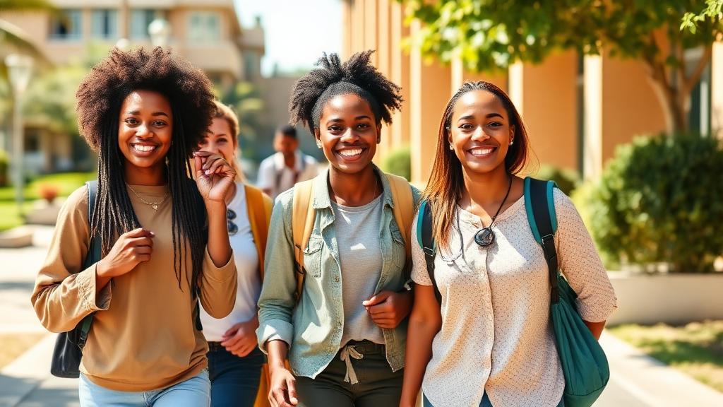 University students enjoying campus life