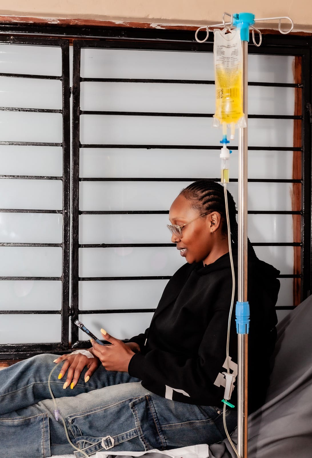 Patient receiving IV treatment